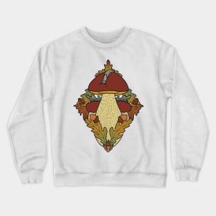 Porcini with acorns and oak leaves Crewneck Sweatshirt